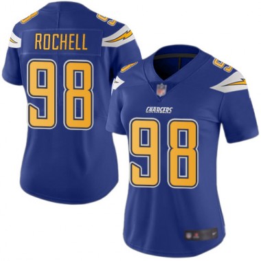 Los Angeles Chargers NFL Football Isaac Rochell Electric Blue Jersey Women Limited 98 Rush Vapor Untouchable